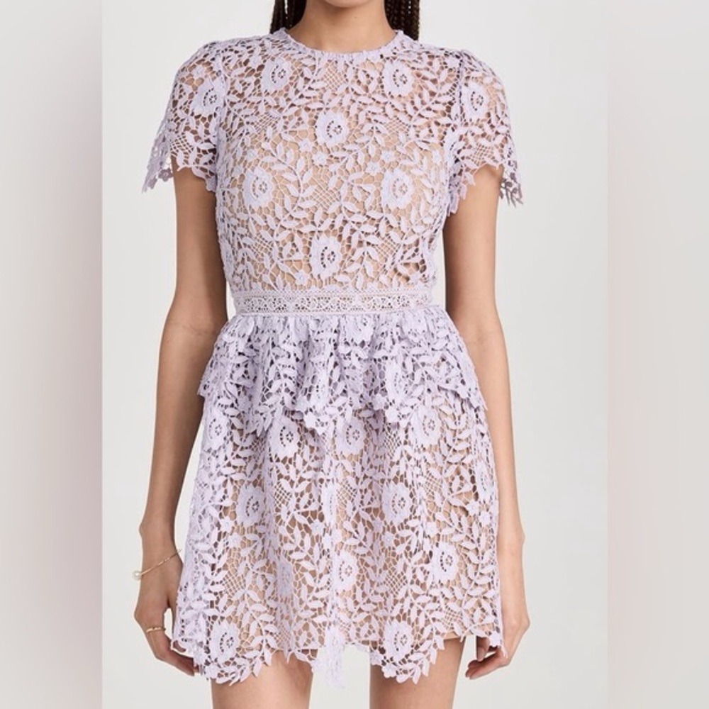 Lace Fit & Flare Mini Dress in Lilac